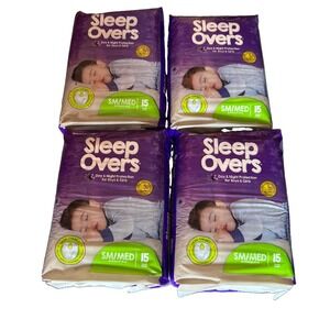 4 pack 60 Ct Cuties Sleep Overs Youth Underwear SM/MED 38-65 lbs